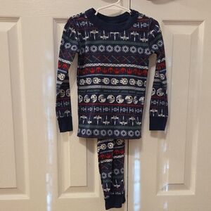 Hanna Andersson Star Wars Fair Isle Long Johns, Size 4/100cm, Navy Blue